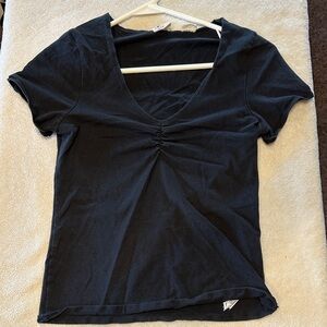 Levi's Black Ruched V-Neck Tee